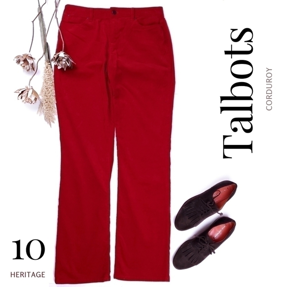 Talbots Pants - TALBOTS Heritage Red Corduroy Size 10